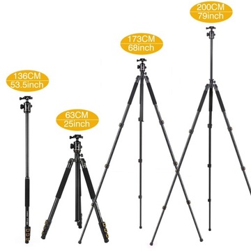 Штатив Andoer Camera 200 см с кронштейном для цифровых зеркальных фотоаппаратов - легкий