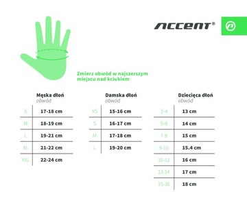 Размер длинных велосипедных перчаток ACCENT Furious. XL