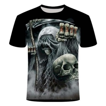 KOSZULKA MĘSKA T-SHIRT GRAFICZNY 3D ŚMIERĆ 4XL