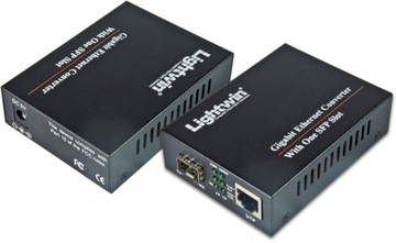 Медиаконвертер LIGHTWIN LWC 10/100/1000-SFP, конвертер RJ45-SFP + блок питания