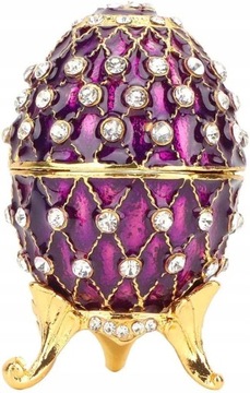 Emaliowane Faberge jajko wielkanocne pudeko na bi