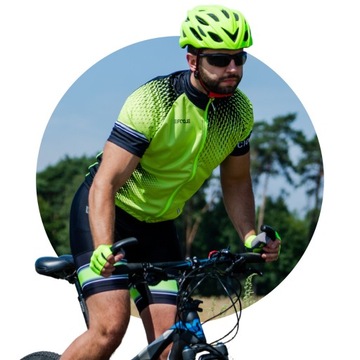 Przewiewna KOSZULKA ROWEROWA bluzka na rower męska damska neonowa ODBLASK M