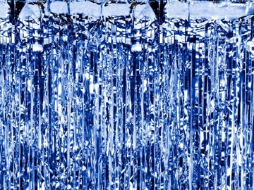 Kurtyna frędzle niebieska dekoracja 250 x 90cm