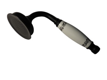 Słuchawka prysznicowa retro metalowa CZARNA BLACK