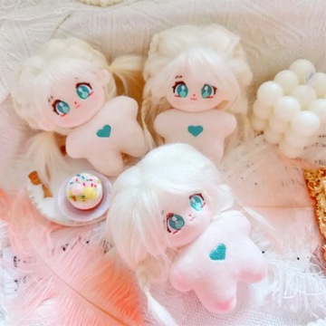 10 см голая хлопковая кукла DIY прически милые большие глаза аниме девушка кукла плюшевая