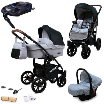 Wózek 4w1 dziecięcy BabyLux Optimal + baza Isofix