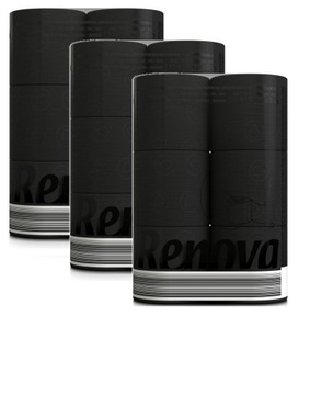 3X Czarny papier toaletowy Renova 6 szt