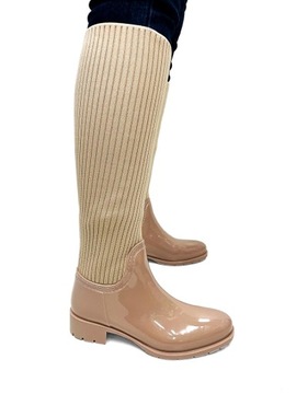 БЕЖЕВЫЕ ВЫСОКИЕ БАЛЛОТЫ С ЭЛАСТИЧНЫМ ВЕРХОМ 41