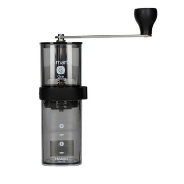 HARIO SMART G COFFE MILL RĘCZNY MŁYNEK DO KAWY PRZEZROCZYSTY CZARNY
