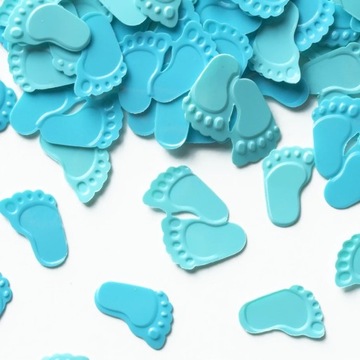 Konfetti foliowe Stópki niebieskie Baby Shower 15g