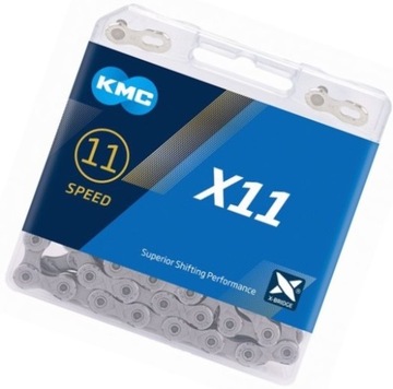 Łańcuch KMC X11 szary x114 ogniw box