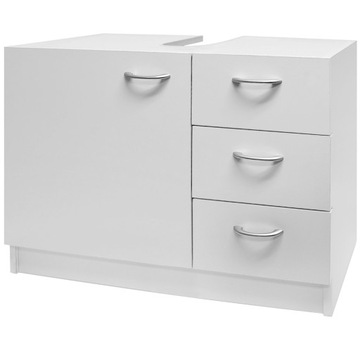 Szafka łazienkowa pod umywalkę MDF z szufladami stojąca biała 63x54x30cm
