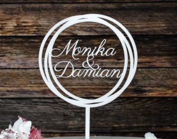 Топпер TŚB-78-Имена Свадьба Свадьба Белый