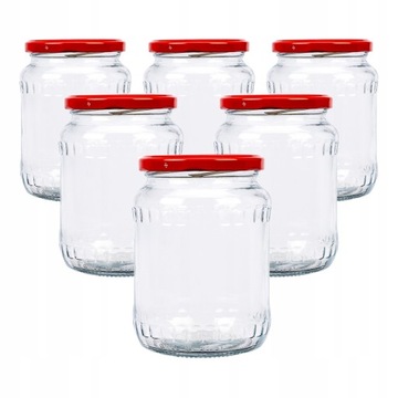 5x Szklane słoiki 720 ml duże na przetwory ogórki
