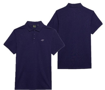Koszulka Polo z bawełny 4F M130 T-shirt z kołnierzykiem 3XL