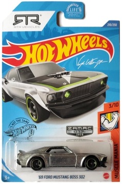 HOT WHEELS 69 FORD MUSTANG BOSS 302 ZAMAC MUSCLE MANIA 3/10 1:64 NOWY !!!