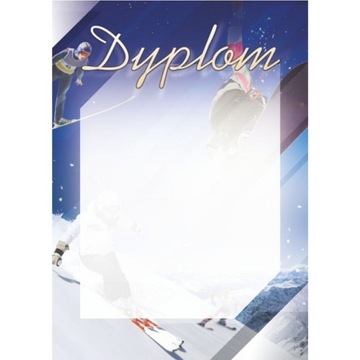 DYPLOMY sporty zimowe FERIE narty - 10 szt 250g