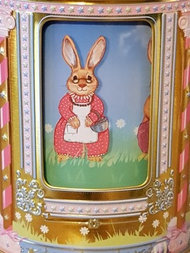 Pojemnik metalowy 16x12cm Pozytywka Karuzela Wielkanoc