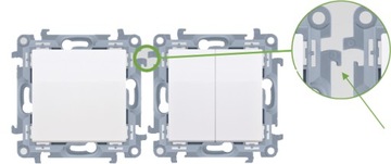 SIMON 10 ДВОЙНАЯ КНОПКА (МОДУЛЬ) 10AX, ВИНТ Z., CP2.01/11 БЕЛЫЙ