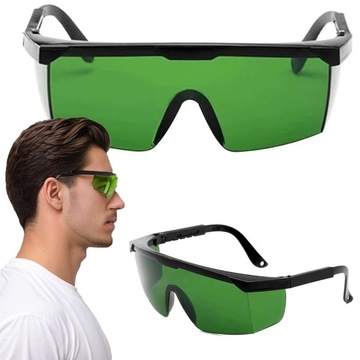 OKULARY OCHRONNE ZIELONE Z ETUI OCHRONA: DO DEPILACJI LASEROWEJ LASERA IPL.