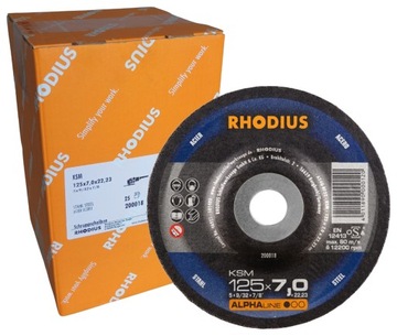 RHODIUS 200018 KSM TARCZA DO SZLIFOWANIA METALU 125x7 x22,23 KPL 25SZT