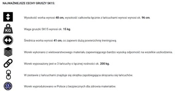БОКСЕРСКАЯ ГРУША, БЕЛАЯ И ЧЕРНАЯ 15 КГ ДЛЯ ТРЕНИРОВОК ПО БОКСУ DBX BUSHIDO