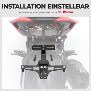 Регулируемый держатель номерного знака с ЧПУ Moto со светодиодной подсветкой