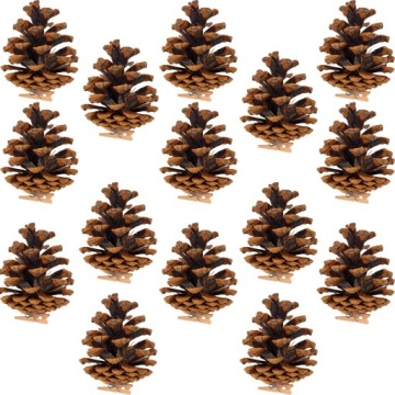 СОСНОВЫЕ ШИШКИ С ПРИЩЕПКОЙ ДЕКОРАТИВНЫЕ РОЖДЕСТВЕНСКИЕ УКРАШЕНИЯ ДЛЯ ЦЕНТРАЛЬНЫХ БЛЮД 14 ШТ.