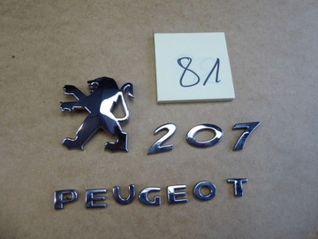 LOGO ZNAKY ZNAK KRYT ZADNÍ PEUGEOT 207
