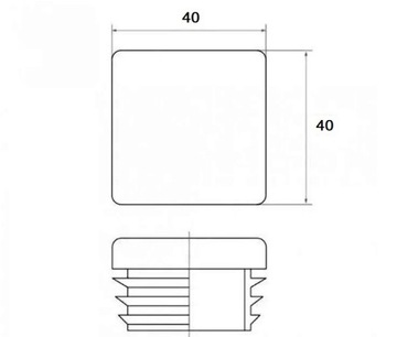 ЗАГЛУШКА ПЛАСТИКОВАЯ 40Х40 ЧЕРНАЯ 10 ШТ ВНУТРЕННЯЯ ДЛЯ ПРОФИЛЯ