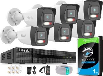 Monitoring IP Komplet 6 Kamer 6Mpx IR/LED Hybrid Light Mikrofon Detekcja