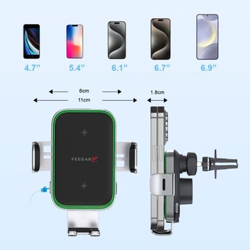 ДЕРЖАТЕЛЬ ДЛЯ АВТОМОБИЛЬНОГО ТЕЛЕФОНА FEEGAR QH400 ЗАРЯДНОЕ УСТРОЙСТВО ИНДУКЦИОННОЕ ОКНО КОКПИТ