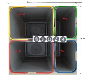 Контейнер для мусора в ящик шкафа, высота: 30см, 7л.