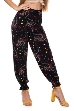 ЖЕНСКИЕ СВОБОДНЫЕ БРЮКИ АЛЛАДИН С ВЫСОКОЙ ПОСАДКОЙ, ЛЕТНИЙ УЗОР С УЗОРОМ MORAJ S/M