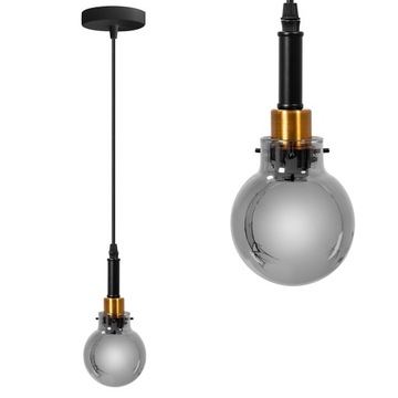 LAMPA WISZĄCA SZKLANA CZARNA NOWOCZESNA ZŁOTA GOLD