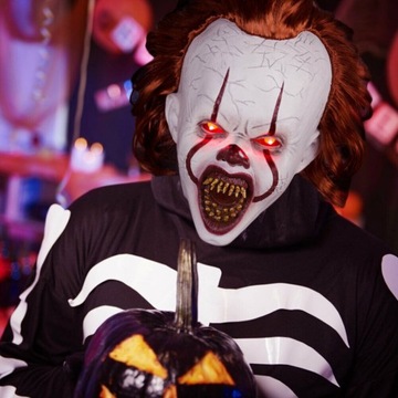 СТРАШНЫЕ МАСКИ ДЛЯ ХЭЛЛОУИНА ДЛЯ КОСТЮМОВ ДЛЯ КОСПЛЕЙ, МАСКА СВЕТОДИОДНОГО КЛОУНА