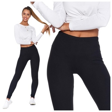 CZARNE DAMSKIE LEGGINSY DŁUGIE BASIC MORAJ - S/M