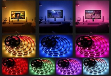 СВЕТОДИОДНАЯ ЛЕНТА 4M RGB USB 5050 для ТВ Ledy НАБОР ЦВЕТОВОЙ ПАМЯТИ ДИСТАНЦИОННОГО ПРИЛОЖЕНИЯ