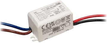 MAŁY PRĄDOWY ZASILACZ LED MW POWER MPL-03-350 3W 350mA 10V NAJMNIEJSZY MINI