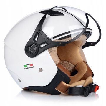 Открытый мотоцикл шлем Vito Fashion White Чоппер ECE Scooter 22.06 Light