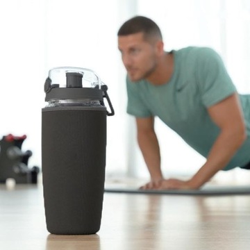 БОЛЬШАЯ Спортивная бутылка для воды Tritan Motivation Bottle для спортзала 1л