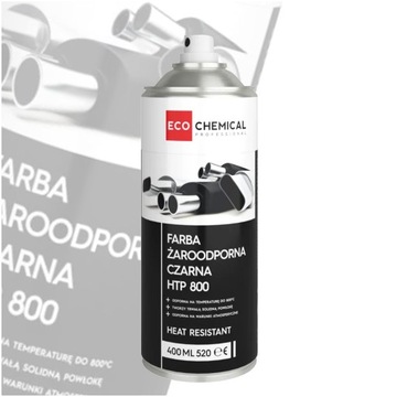 FARBA ŻAROODPORNA HTP 800 DO KOMINKÓW GRILI TŁUMIKÓW 400 ml ECOCHEMICAL