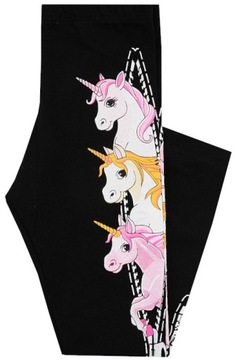 ЛЕГГИНГИ ИЗ ХЛОПКОВОГО ЕДИНОРОГ черный 146 H003A