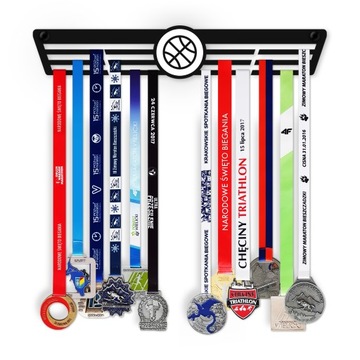 WIESZAK na MEDALE, KOSZYKÓWKA, Medalówka, Metalowy, Pojemny, Duży XL, HIT