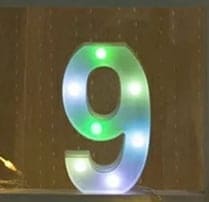 LAMPKA OŚWIETLENIE LED NUMERYCZNE CYFRA 9 RGB KOLO