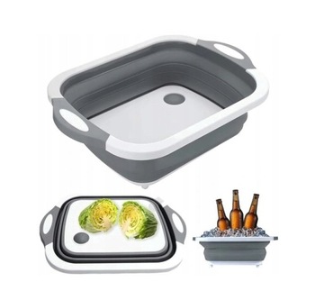 БОЛЬШАЯ СКЛАДНАЯ ЧАША ДЛЯ РАЗДЕЛОЧНОЙ ДОСКИ СИЛИКОНОВАЯ