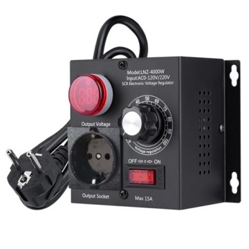 REGULATOR ELEKTRONICZNY NAPIĘCIA 4000W REGULOWANE 0-220V AC CZARNY