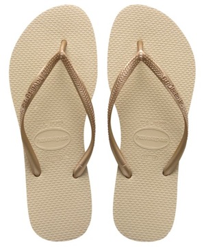 Шлепанцы Havaianas Slim песочный/золотой 35/36 BRA шлепанцы