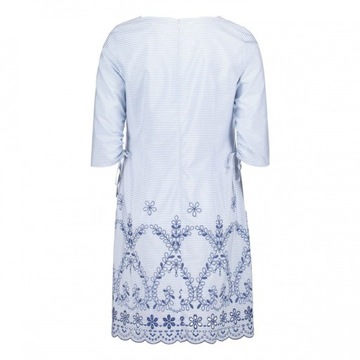 Biało-Niebieska Sukienka Vera Mont ROBE LEGERE R42