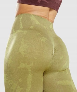 СПОРТИВНЫЕ ЛЕГГИНГИ GYMSHARK ДЛИННЫЕ ЗЕЛЕНЫЕ С УЗОРОМ S 0Z3E2_A*